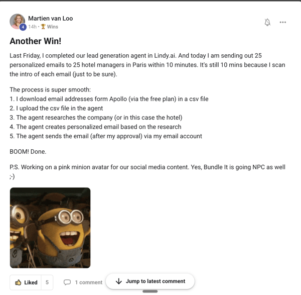 Screenshot of a real review from Martien van Loo, an AI Profit Boardroom member